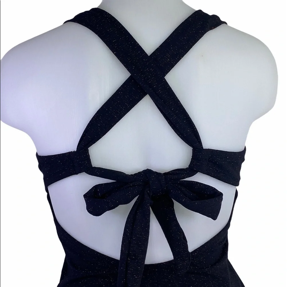 JESSICA Simpson Black Shimmering 1 Piece Swimsuit